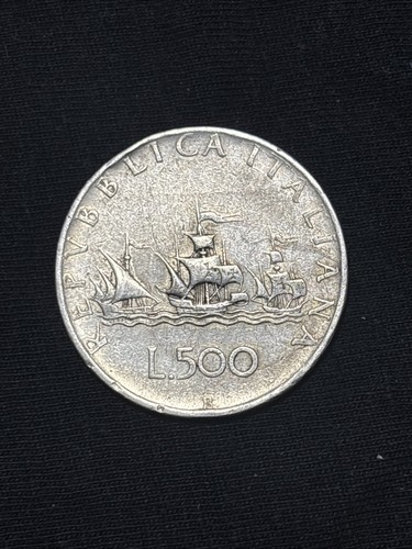 Moneta argento 500 lire - moneta,