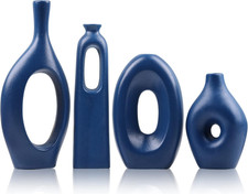Set Di 4 Vasi in Ceramica Blu