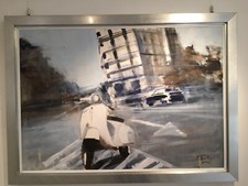 Alfredo Pini Opera Unica Tecnica Mista Su Carta Cm 70x100 Con Cornice Artigi