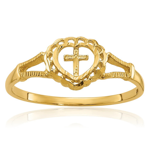 Anello croce cuore oro - cuore,