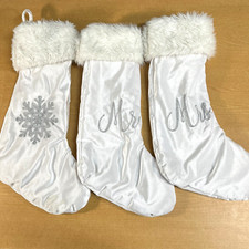 Mr & Mrs Stockings White Faux