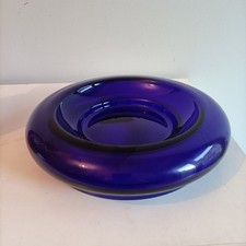 NASON MORETTI MURANO SVUOTATASCHE CENTROTAVOLA IN VETRO SOFFIATO BLU COBALTO