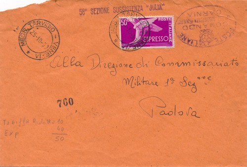 Italia 1953 busta - busta, con