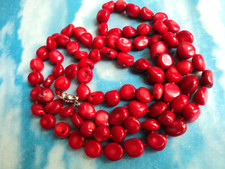 COLLANA ORIGINALE CORALLO ROSSO NATURALE MARI DEL SUD PERLINE IRREGOLARI CM 90