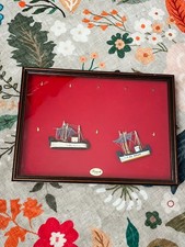 Bacheca espositore, vetrina in legno con vetro, per medaglie, Spille KIENZLE