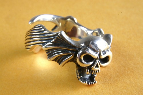 Anello teschio biker tattoo - anello,