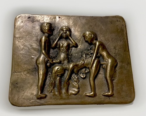 Placca erotica in bronzo - 🌈,