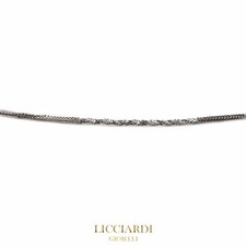 Collana unisex coda di volpe oro bianco 18kt