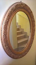Specchiera antica ovale in