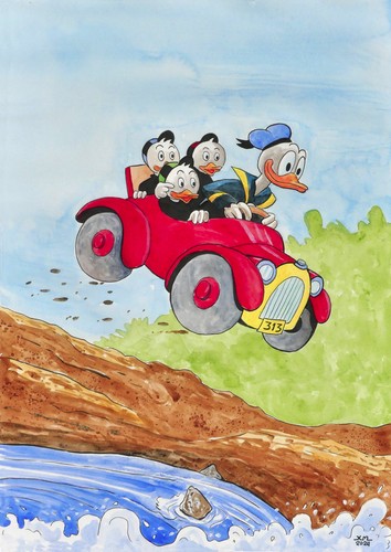 Paperino nipoti nell auto - e, nell'auto
