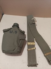 Borraccia Esercito U.S. e Cinturone Tattico Esercito Italiano In Canapa Anni 80.