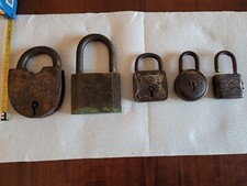 LOTTO STOCK 5 LUCCHETTI VARI ANTICHI VECCHI VINTAGE FINE ‘800 - METÀ ‘900