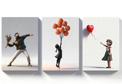 Pigpigfly trittico banksy - banksy, in