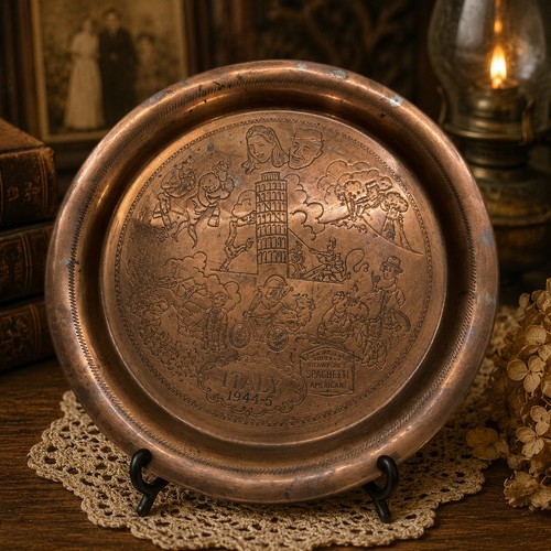 Piatto ricordo rame - , vintage