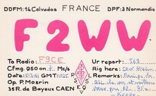 S104 Carte QSL Radio Amateur Opérateur F2WW de P MOSRIN a CAEN