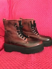 Scarponcini Scarpe Zeppa Bordó Bordeaux Nero Donna Stivaletti Stivali Ragazza 