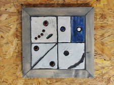 Quadro ceramica raku composto da 4 piastrelle formato 10x10 telaio in legno.