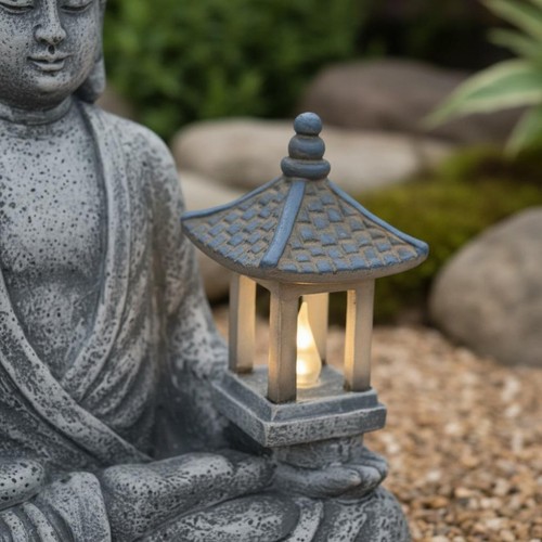Statua buddha con lanterne - buddha,