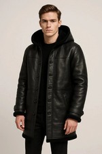 Cappotto uomo pelle nero con