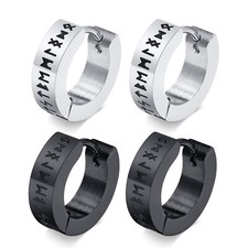 Orecchino a cerchio uomo rune