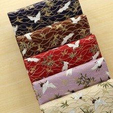 Tessuto Giapponese Vintage Gru