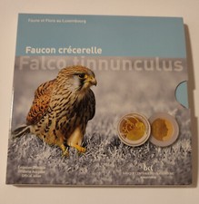 5 euro Lussemburgo 2009 argento e niobio proof fondo specchio falco