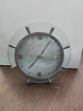 Orologio Da Tavolo Degli Anni 30 Cristallo Alluminio