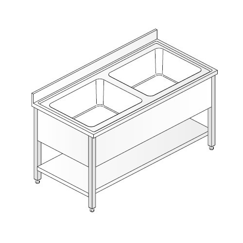 Lavello 120x60x85 acciaio - , inox