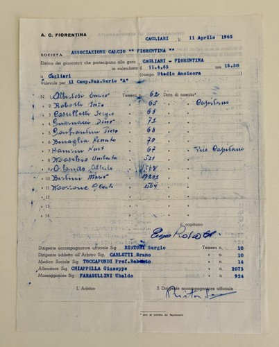 Cagliari vs - 11/04/65,