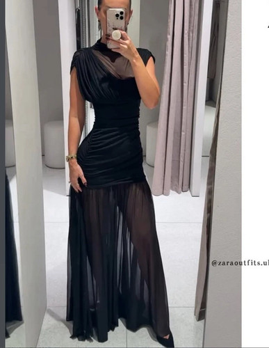 Zara abito midi - donna, nero
