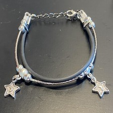 Bracciale con charms argento da donna braccialetto ciondoli stella in caucciu 