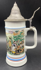 Boccale bicchiere da birra RASTAL GRENZHAUSEN FESTA coperchio in peltro