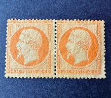 FRANCOBOLLO RARO - Y&T 23 "Napoleon Dentellato 40c Arancione" In Coppia Nuovo* 