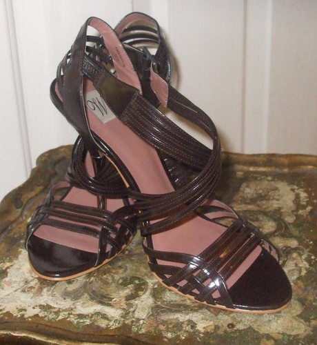 New zara brown patent leather - new,
