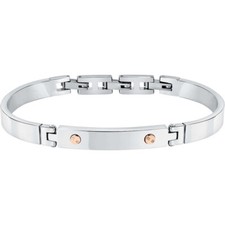 Bracciale Uomo Morellato Urban SABH18 in Acciaio Silver e Oro Rosa Regolabile