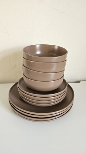 Set pranzo pezzi marrone - 12,