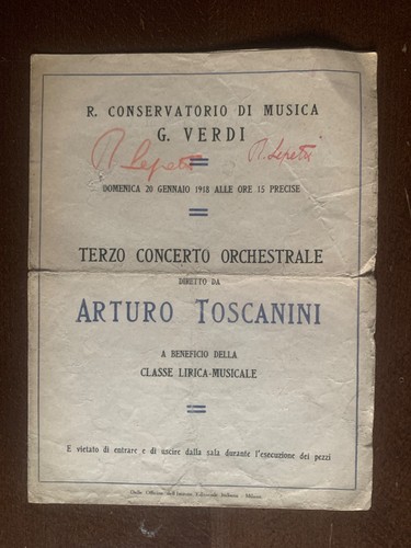 Programma concerto 1918 arturo - 1918,
