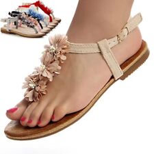 Sandali Da Donna Con Fiore, Infradito, Sandaletto, Con Cinturino, Tacco Blocco