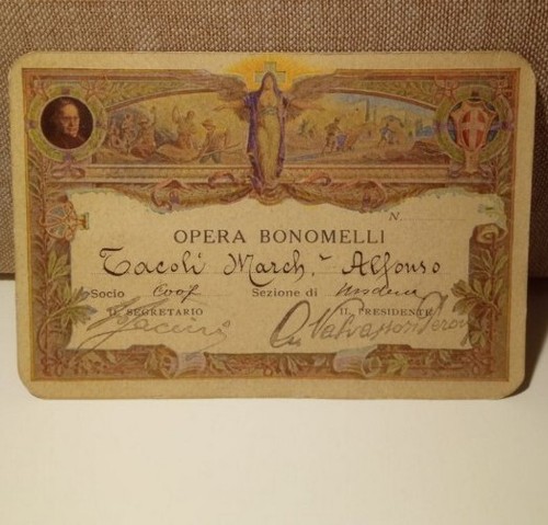 Tessera opera bonomelli 1922 - opera,