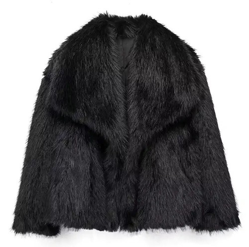 Pelliccia donna casual nero - pelliccia,