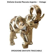 Grande ELEFANTE In Argento Placcato Galvanico • Soprammobile Da Collezione •