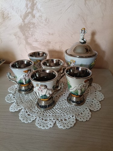 Vecchio servizio caffè in - vecchio, da