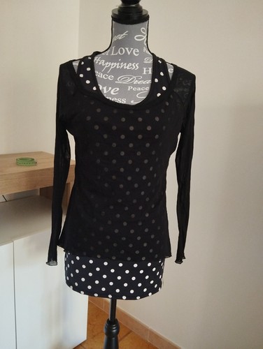 Maglia donna lunga pois con - donna,