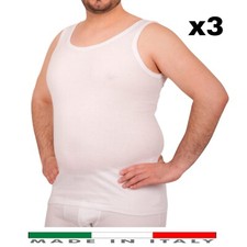 3 Canottiera Canotta Lana e Cotone Taglie Forti Calibrate Comode Intima Uomo