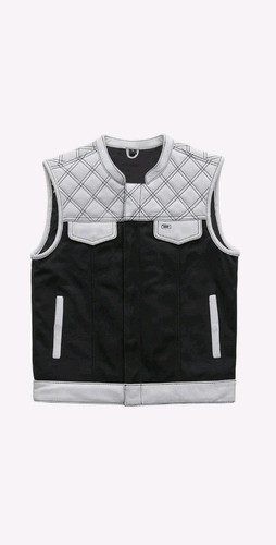 Gilet biker uomo - denim, orlo