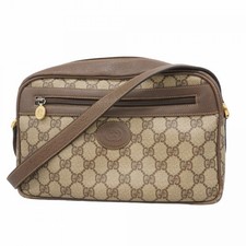 Borsa a tracolla Gucci Gg Supreme beige marrone pvc tasca zip vintage autentica