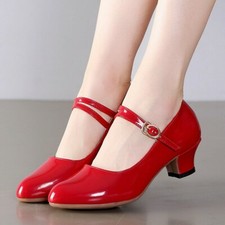 Donna Mezzo Tacchi Latino Scarpe Scarpe Ballo Salsa Morbido Suola Classica