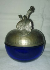 COFANETTO MELA PORTAGIOIE vetro peltro contenitore scatola per collana anelli