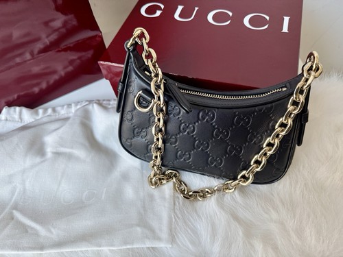 Borsa tracolla gucci nera gg - borsa,