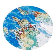  Tappeto con mappa educativa retrò, grande cerchio, tappetino antiscivolo,